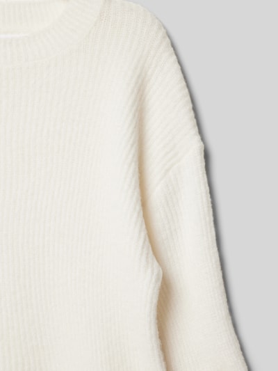 Mango Cropped Strickpullover mit Rundhalsausschnitt Modell 'sophie' Offwhite 2