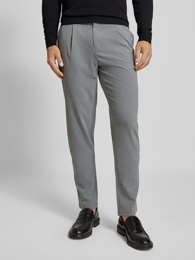 Matinique Pantalon met knoop- en ritssluiting, model 'Kian' Zilver - 4