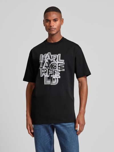 Karl Lagerfeld T-Shirt mit Label-Print Black 4