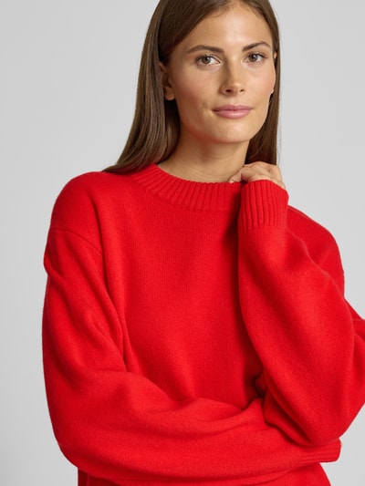 Jake*s Casual Loose Fit Strickpullover aus Wolle Kirsche 3