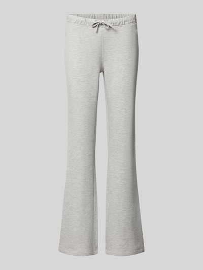 Produktfoto, Flared Sweatpants aus reiner katoen van REVIEW in lichtgrijs met flared cut, elastische band met tunnelkoord, zijsteekzakken, Dames sweatpants, binnenbeenlengte maat S 88 cm, puur katoen