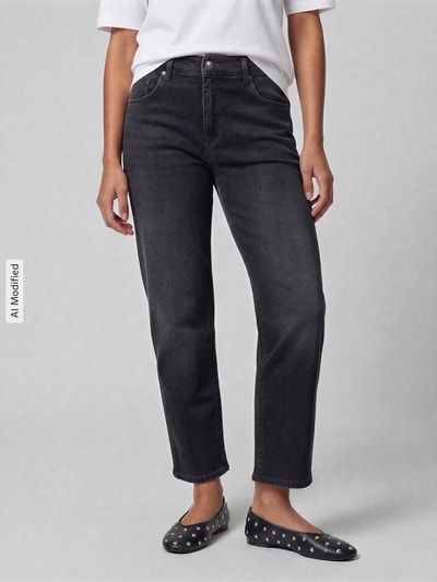 MAC Loose Fit Barrel Jeans aus Baumwoll-Mix mit Modal-Anteil Modell 'DANNI' Black 4