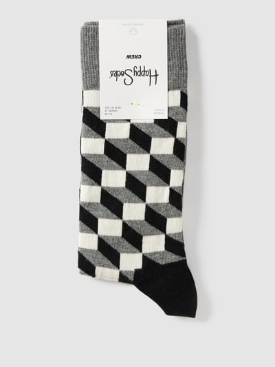 Happy Socks Sokken met all-over motief, model 'FILLED OPTIC' Zwart - 3