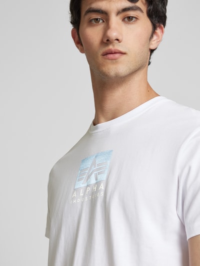 Alpha Industries T-shirt z nadrukiem z logo Biały 3