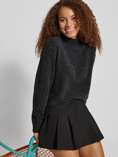 Marc O'Polo Denim Regular fit gebreide pullover van scheerwolmix  Antraciet - 3