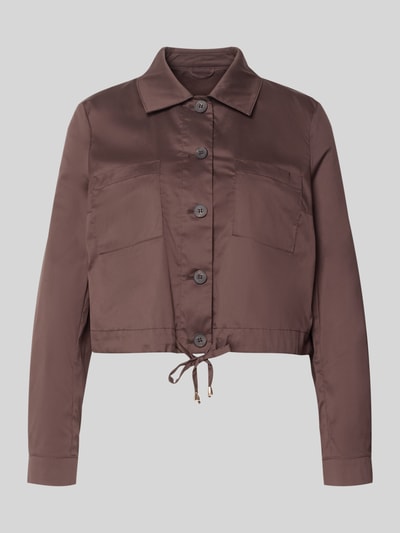 Produktfoto, Jacke mit Tunnelzug von Christian Berg Woman Selection in Braun, Baumwoll-Mix mit Stretch, Umlegekragen, Knopfleiste, Brusttaschen