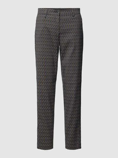 Brax Stoffen broek in verkort design met all-over motief Olijfgroen - 2