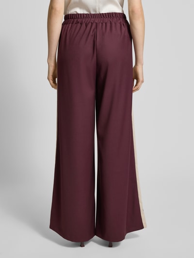 Rinascimento Stoffhose mit weitem Bein und elastischem Bund Bordeaux 5