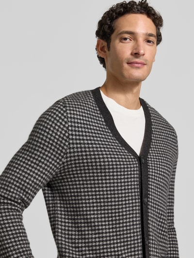 Christian Berg Men Cardigan aus Kaschmir mit V-Ausschnitt Anthrazit Melange 3