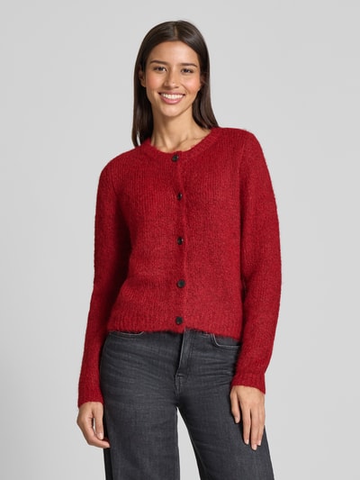 Vero Moda Regular fit gebreid jack met wol, modell 'NOVAH' Bordeaux - 4