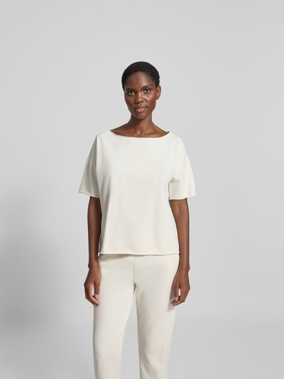 Juvia Relaxed Fit T-Shirt mit Rollsaum Ecru 4