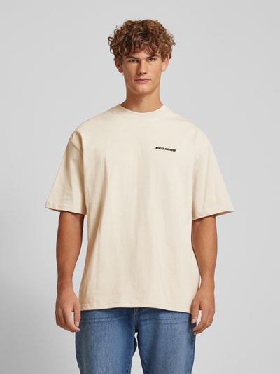 Pegador Oversized T-Shirt mit Label-Stitching Beige 4