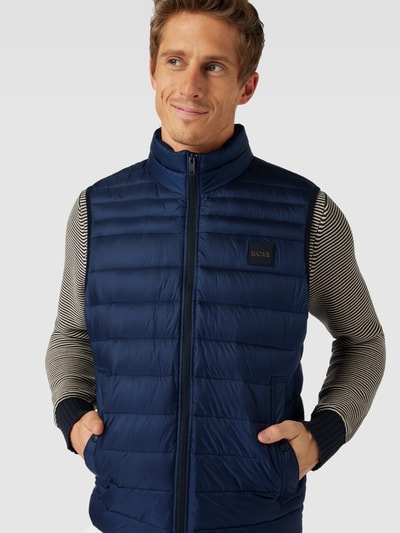 BOSS Orange Bodywarmer met labelpatch, model 'Odeno' Marineblauw - 3