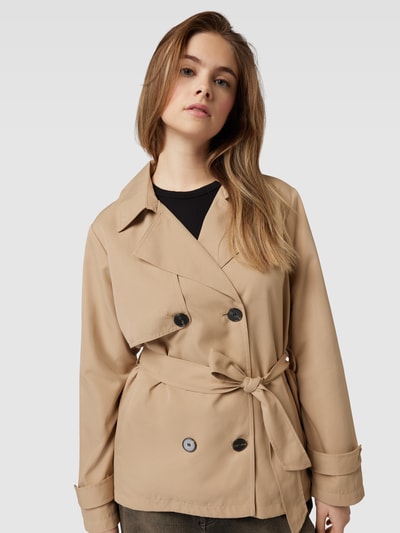 Only Trenchcoat met strikceintuur, model 'CHLOE' Zand - 3