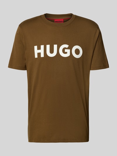 HUGO T-shirt o kroju regular fit z czystej bawełny model ‘DULIVIO’ Orzechowy 2