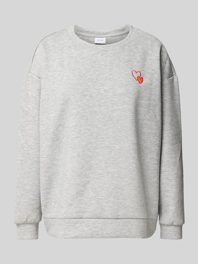 Vila Sweatshirt mit Motiv-Stitching Modell 'REFLECT' Hellgrau 2