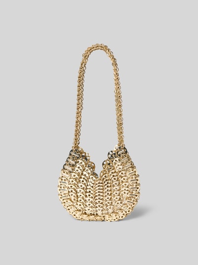 Produktfoto, Shoulder Bag in Ketten-Optik von Rabanne in Gold mit Schulterriemen, offenes Hauptfach, Logo innen, strukturierte Oberfläche