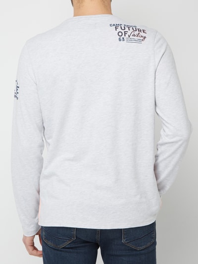 Camp David Longsleeve mit Logo-Details  Silber Melange 5