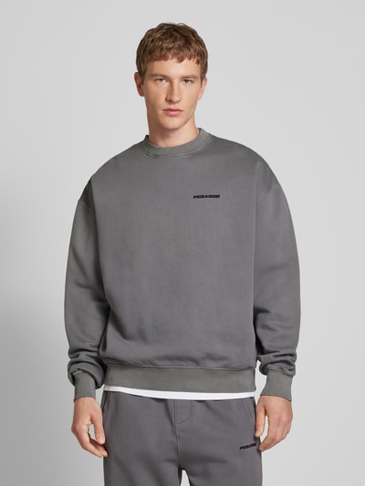 Pegador Oversized Sweatshirt mit Label-Stitching Black 4