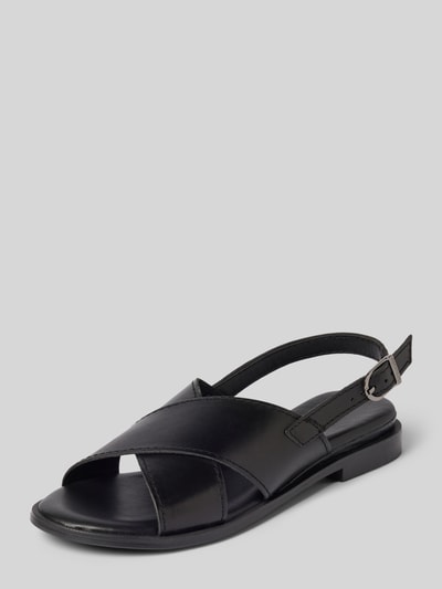 Tamaris Sandalen van leer met riempjes en doornsluiting Zwart - 1