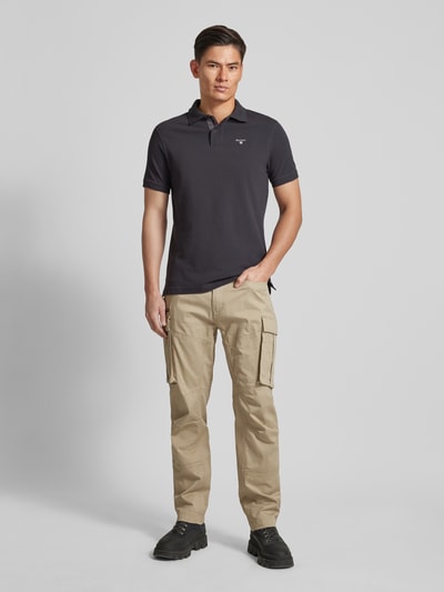 Barbour Poloshirt mit kurzer Knopfleiste Marine 1