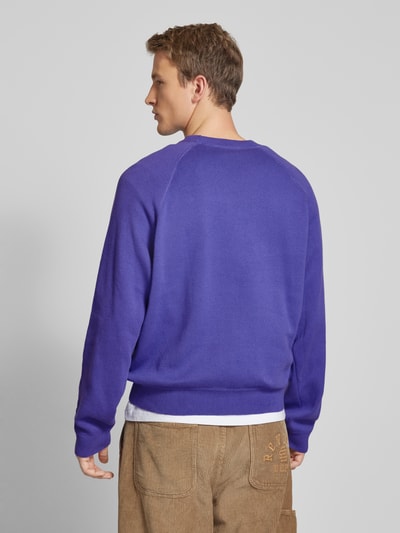 REVIEW Gebreide pullover met ribboorden Helder paars - 5