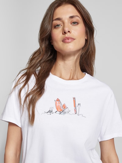 FIRE + ICE T-Shirt mit Label-Print Modell 'LOTTE' Weiss 3