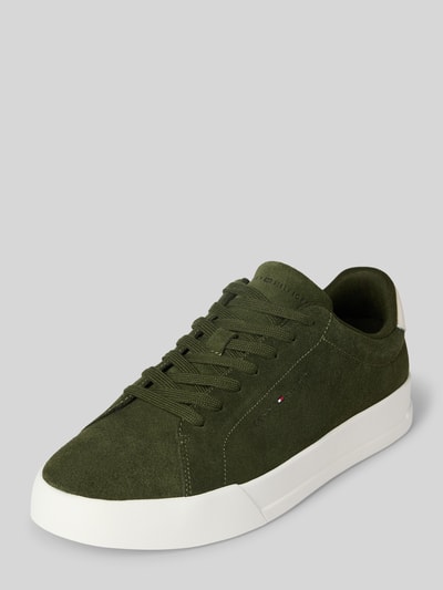 Tommy Hilfiger Low Top Sneaker aus Veloursleder Modell 'COURT CORE' Dunkelgruen 1