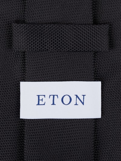 Eton Stropdas van pure zijde (8 cm) Metallic zwart gemêleerd - 2