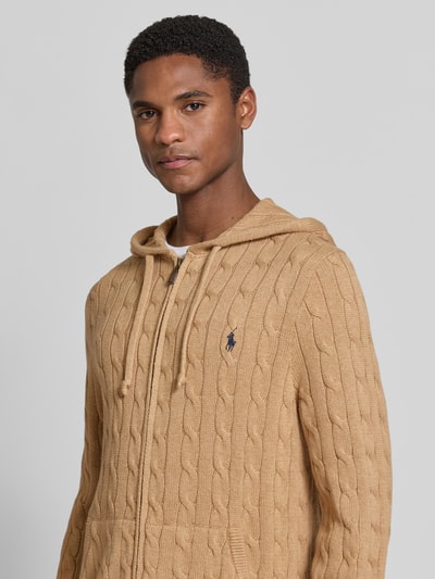 Polo Ralph Lauren Kardigan rozpinany o kroju regular fit z czystej bawełny Camel 3