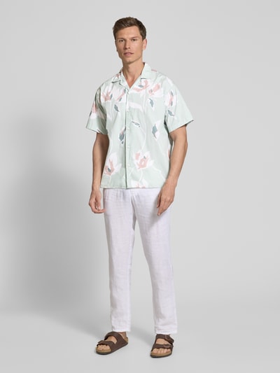 Jack & Jones Premium Regular fit vrijetijdsoverhemd met resortkraag, model 'PALERMO' Lindegroen - 1