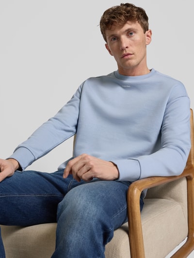 CK Calvin Klein Sweatshirt mit Label-Print Modell 'NANO' Hellblau 3