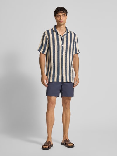 Lindbergh Freizeithemd mit Knopfleiste Dunkelblau 1