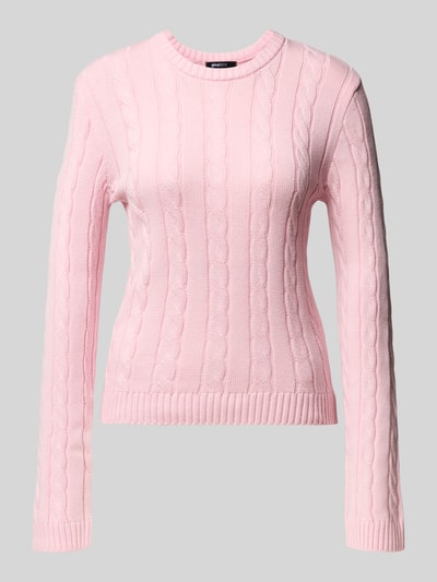 Gina Tricot Strickpullover mit Zopfmuster Rosa 2