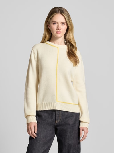 GUIDO MARIA KRETSCHMER WOMAN Relaxed fit Gebreide pullover Met wol Model 'JANIQUE' Offwhite - 4