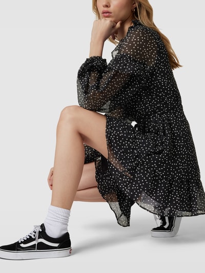 EDITED Wikkeljurk met polkadots, model 'Lulu Dress' Zwart - 3