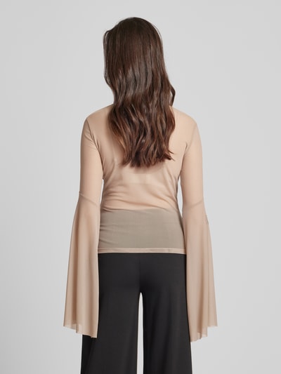 Guess Flared Longsleeve in semitransparentem Design Taupe 5