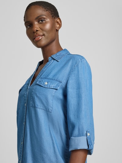 VERO MODA Bluzka jeansowa o kroju loose fit z czystego lyocellu model 'BREE' Jeansowy niebieski 3