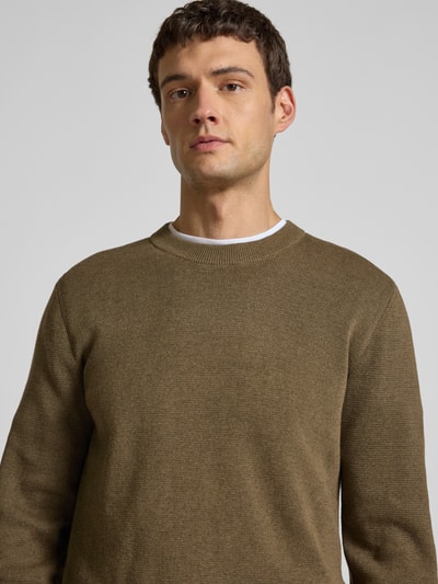 Jack & Jones Premium Strickpullover mit Rundhalsausschnitt Modell 'MILANO' Khaki 3