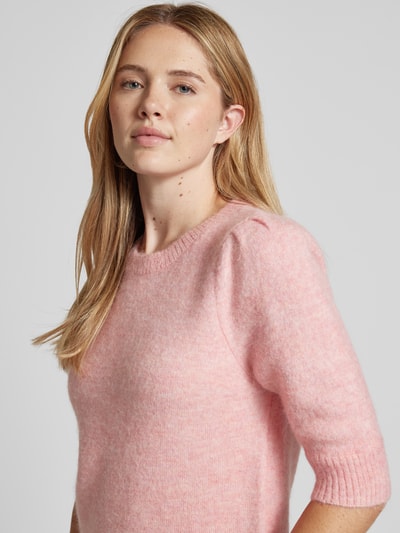 Selected Femme Sweter z dzianiny z rękawem o dł. 1/2 model ‘LULU’ Jasnoróżowy 3