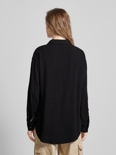 Pieces Oversized overhemdblouse met knoopsluiting, model 'VINSTY' Zwart - 5