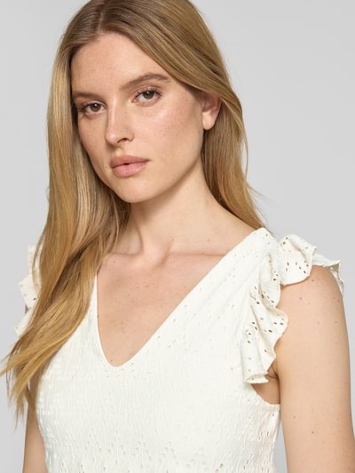 Vila Blusentop mit Lochstickerei Modell 'AMALINA' Offwhite 3