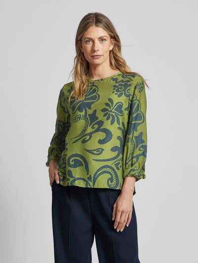 Luisa Cerano Seidenbluse mit 3/4-Arm Grass 4