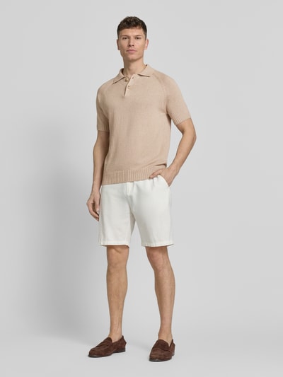 Gran Sasso Regular Fit Poloshirt aus Baumwoll-Kaschmir-Mix mit Knopfleiste Beige 1