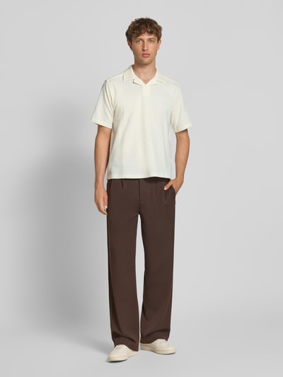 Only & Sons Regular fit poloshirt met seersuckerstructuur, model 'MALES' Offwhite - 1