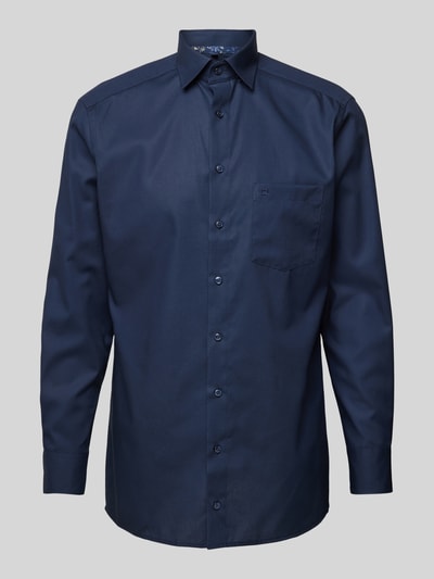OLYMP Modern fit zakelijk overhemd met borstzak, model 'Sora' Marineblauw - 2