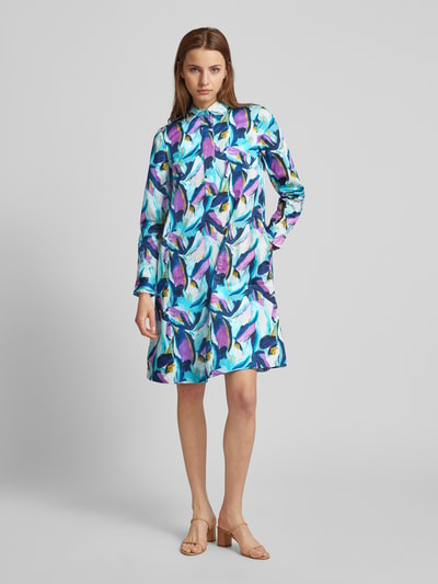 Christian Berg Woman Knielange jurk met all-over print Donkerblauw - 1