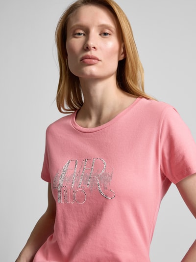 LIU JO SPORT T-Shirt mit Strasssteinbesatz Pink 3