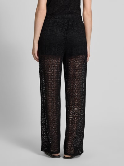 VERO MODA Spodnie szerokie z koronki model ‘MAYA’ Czarny 5