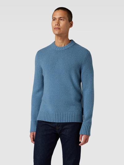 Windsor Sweter z dzianiny z mieszanki kaszmiru model ‘Ecosio’ Jasnoniebieski 4